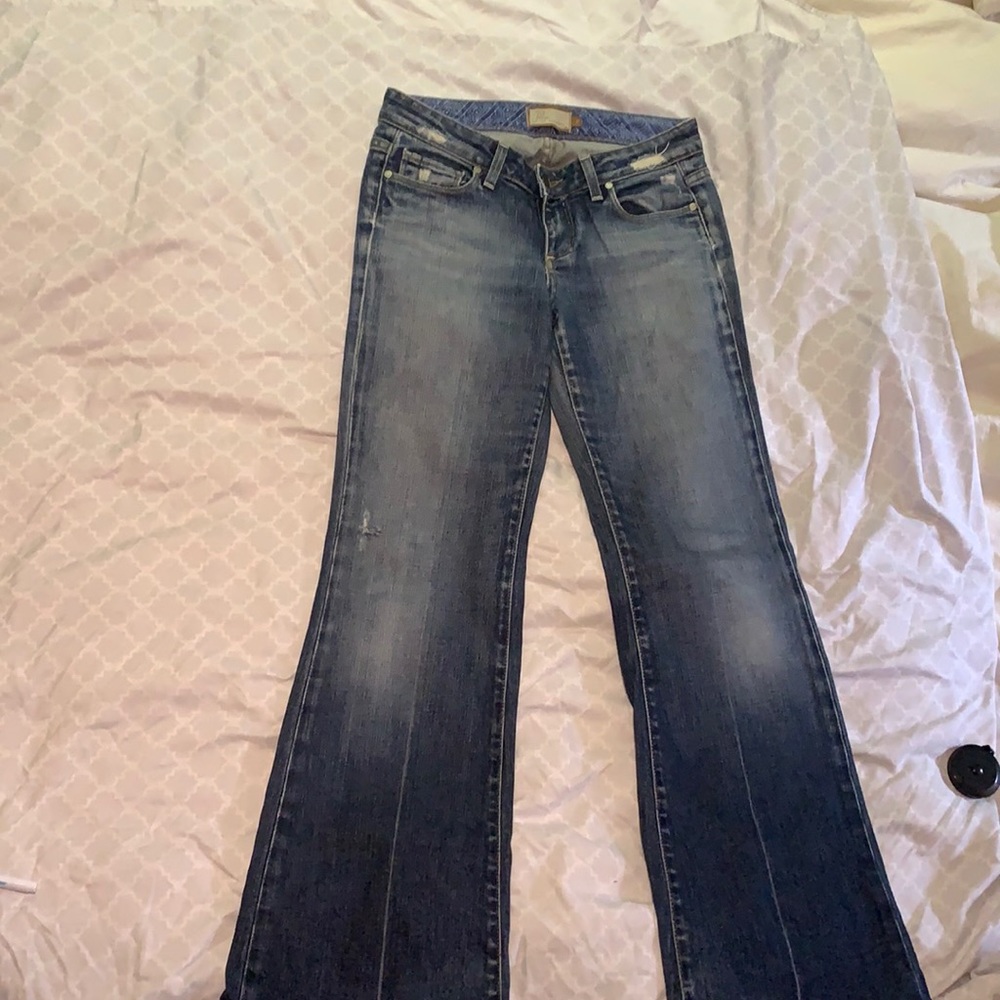Paige “Robertson” flare jeans.